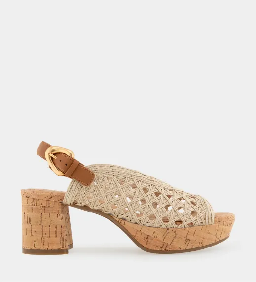 Cornelia Raffia Embroidered Platform Sandals